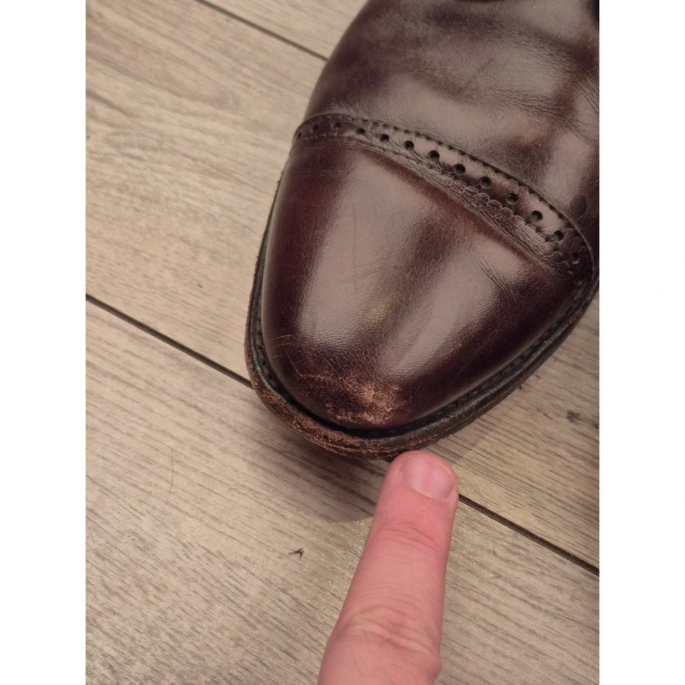 Allen Edmonds Fifth Avenue Brown‎ Leather Cap Toe Brogue Derby Shoes Mens 10.5 D